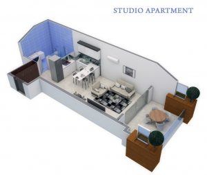 Alanya Studio Apartment Plan
